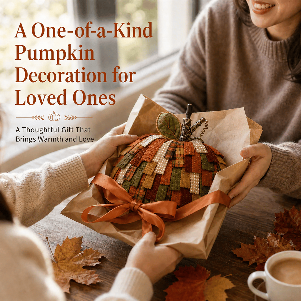 🎃Handmade Patchwork Pumpkin Door Hanger - Rustic Fall & Thanksgiving Home Decor🍂