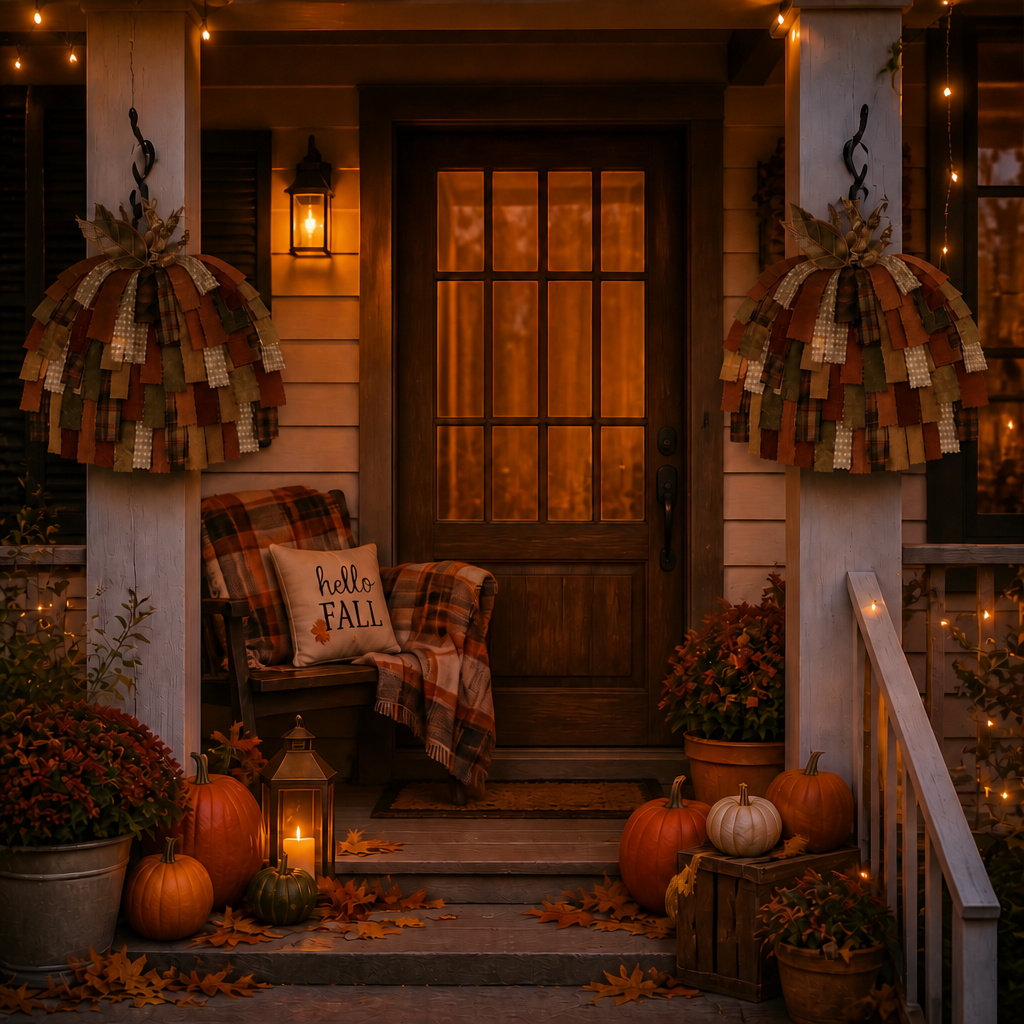 🎃Handmade Patchwork Pumpkin Door Hanger - Rustic Fall & Thanksgiving Home Decor🍂