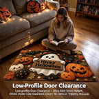 Happy Halloween Doormat Ghost Welcome Mat Indoor Outdoor Anti-Slip Rug Home Bedroom Bath Mats