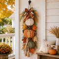 🏡🎃Rustic Wooden Pumpkin Door Hanging with Warm LED Lights