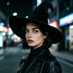 Black Witch Curly Wizard Accessory Up Women's Dress Halloween Costume – Black