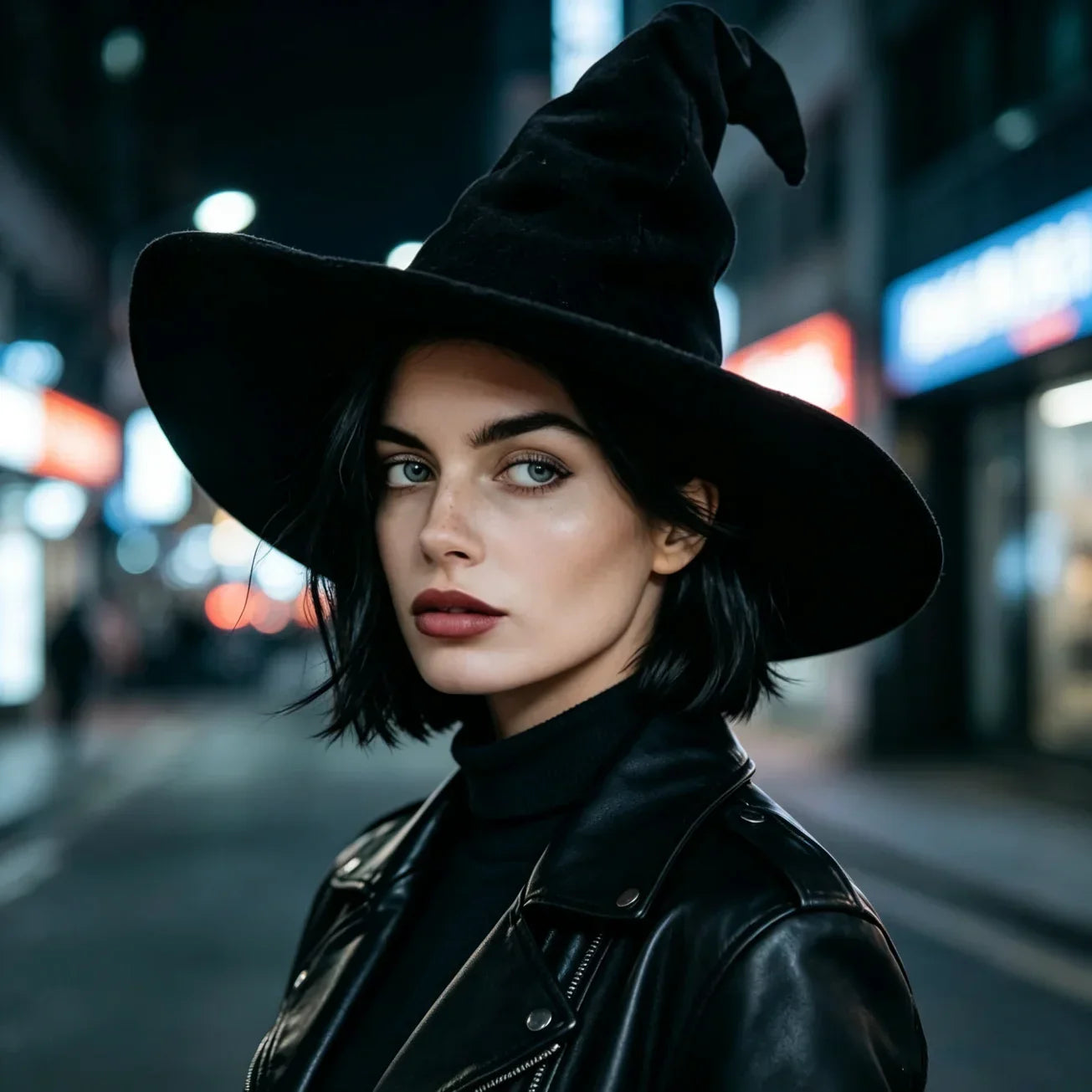 Black Witch Curly Wizard Accessory Up Women's Dress Halloween Costume – Black