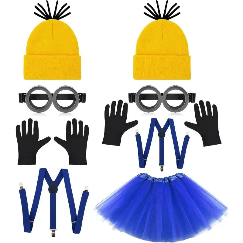 Costume disguise Funny Accessories Goggles Glasses Yellow Beanie Gloves Unisex