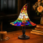 Witch Hat Lamps - Handcrafted Stained Gothic Wizard Hat Lights for Decor