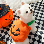 Halloween Pumpkin Vest for Dogs Cats Festive Pet Costume