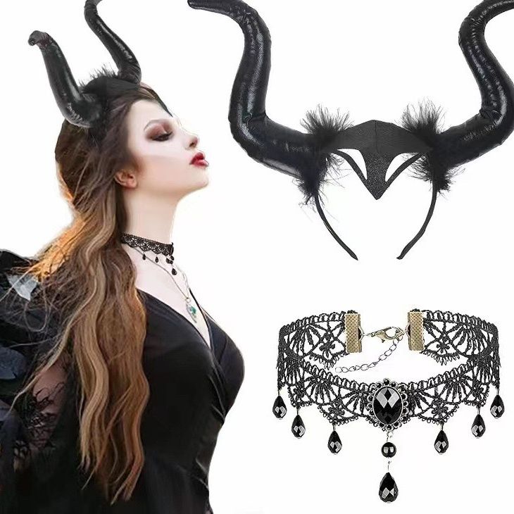 Halloween Accessories Demon Horn Headdress Demon Witch