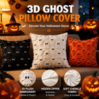 3Pcs Halloween Pillow Covers 18x18 inch Halloween Decor