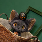 Spooky Black Cat Witch Plush Toys for Halloween Fun