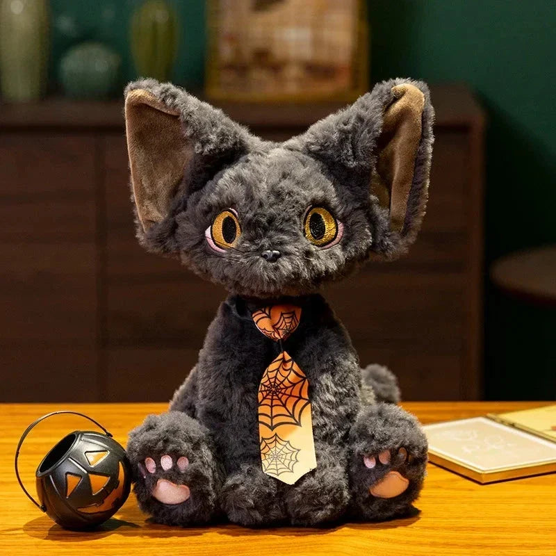 Spooky Black Cat Witch Plush Toys for Halloween Fun