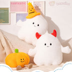 Adorable Smiling Pumpkin Ghost Plush for Halloween Fun!